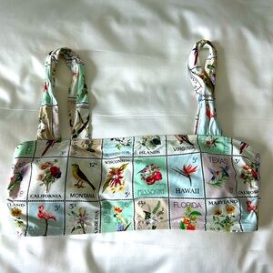 ANTONIO MELANI Stamp Print Bikini Top. Size large. Like new! Great pattern!